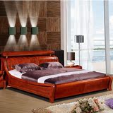 全友实木床中式实木床实木高箱床实木双人床