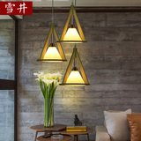 北欧简约日式餐厅吊灯创意木质榻榻米原木和室灯餐馆灯实木led灯
