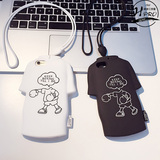 挂绳T恤苹果6s手机壳iPhone6/plus硅胶4.7保护套创意卡通防摔潮女