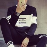 2016秋季男式欧美街头韩版套头青少年日系圆领修身学生卫衣男潮牌
