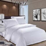 酒店纯白色套件宾馆床单被套涤棉三四件套旅馆医院美容床上用品