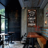 美式乡村复古做旧工业风装饰画咖啡馆酒吧英文字黑板有框实木挂画