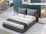 布床实木床布艺床1.8米双人床榻榻米床简约现代可拆洗布艺床婚床