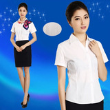 中国移动工作服公司制服移动制服职业女套裙套装直白条衬衫裙套装