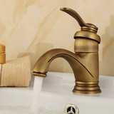 复古美式仿古水龙头冷热古铜色纯铜欧式仿古拉丝洗手盆浴室柜龙头