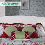 全友家私韩式田园风格1.8米双人床 小户型1.5米板式床加床垫78801