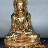 藏传佛教 尼泊尔精品手工铜鎏金释迦摩尼佛像 释迦牟尼佛像40cm