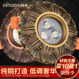 全铜纯铜欧式LED射灯COB筒灯美式复古中式青古铜红古铜3w天花灯