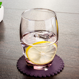 乐美雅彩色玻璃杯子 家用喝水杯子创意 圆形玻璃杯耐热茶杯牛奶杯