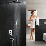 简易时尚新款全铜入墙式暗装淋浴双功能花洒喷头水龙头酒店洗浴场