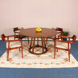 出口北欧实木餐桌椅组合简约现代小户型圆餐桌日式家具厂家直销