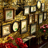 大尺寸欧式实木装饰画框组合相框墙客厅酒吧照片墙创意复古怀旧