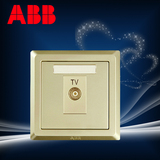ABB开关面板珍珠金香槟色一位电视插座TV德逸系列AE301-PG