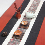 手工麻布茶席桌旗中式茶巾布艺大号茶垫丝绵茶道配件日式禅意茶布