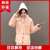 2015冬装新款领韩版茧型毛呢外套短款加绒加厚呢子大衣女潮