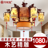 中式酒店茶楼大厅吊灯仿古羊皮吊灯餐厅饭厅大型客厅工程灯具2199