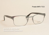 全球购 预订 15新款 Prada 64RV 7CO 银灰色男士金属全框眼镜架
