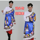 新款蒙古族舞蹈演出服装男款少数民族舞蹈服秋季成人藏族表演服长