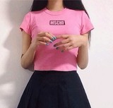 【天天特价】粉色短袖t恤女打底衫圆领韩版夏体恤纯棉上衣紧身潮