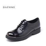 Daphne/达芙妮新款潮透气防滑舒适低跟女皮鞋时尚英伦风深口单鞋
