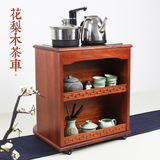 花梨木茶车 茶水柜移动带轮茶盘实木红木功夫茶具茶台电磁炉茶桌
