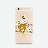 韩国卡通 tpu苹果6s可爱轻松熊iPhone4/5/6/6plus透明彩绘手机壳