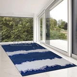欧式宜家地毯客厅沙发茶几地毯 地中海地毯蓝色抽象风格地毯地垫