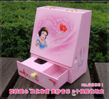 立式翻盖化妆镜柜音乐盒 旋转爱心八音盒收纳盒 送女孩女生小礼物
