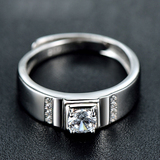 925银男士结婚戒指银镀铂金个性小指单身尾戒刻字送男友全国包邮