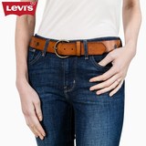 Levi's李维斯女士压纹浅啡色针扣真皮腰带皮带77135-0754