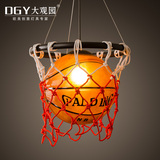 美式复古创意个性餐厅酒吧台体育馆卖场运动主题艺术装饰篮球吊灯