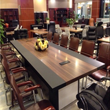 新款办公家具会议桌简约现代 双层板加厚 长办公桌椅 颜色可定制