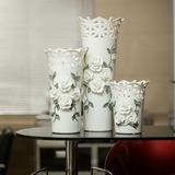 欧式田园陶瓷花瓶 现代时尚餐桌白色瓷器客厅家居饰品电视柜摆件