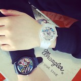 韩国ulzzang毕加索情侣涂鸦手表大盘exo果冻原宿透明硅胶潮牌手表