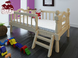小孩床单人床儿童床带护栏松木床全实木儿童床男孩简约现代组合床