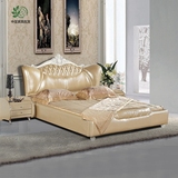 欧式法式皮床 卧室家具给合田园太子公主床 豪华1.8米双人床大床