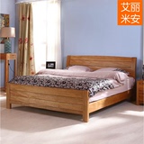 全实木床1.8米1.5双人床1.2金丝柚木现代简约新中式美式储物大床