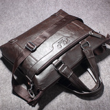 男包商务男士手提包横款公文包男单肩斜挎包休闲男士包包电脑皮包
