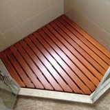 质量超好淋浴房地板 卫生间防滑木踏 浴室实木脚踏板地垫钻形定制