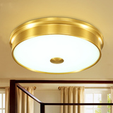喜想美式吸顶灯全铜LED灯欧式简约卧室灯阳台过道走廊灯圆形灯具