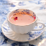 乐盈弘 陶瓷卡布奇诺咖啡杯杯碟英式下午茶茶具欧式茶杯简约水杯