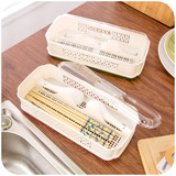 筷子勺子收纳盒筷子盒家用 塑料分格餐具盒豪华带盖沥水筷笼 餐
