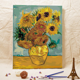 精品DIY数字油画 抽象名人名画客厅大幅手绘装饰画 梵高向日葵