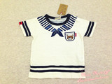 日本潮牌ZOOMIC2014最新男女童夏款纯棉海军风水手衫蓝色短袖T恤