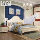 巨宝家具 地中海床卧室家具韩式双人床田园白色床1.5米1.8米欧式
