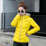2015冬装新款韩版修身短款羽绒棉衣女装大码时尚加厚连帽外套特价