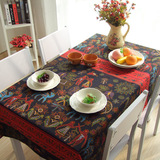 方/圆桌棉麻东南亚餐桌布 茶几垫布长方形桌台布  尼泊尔外贸民族