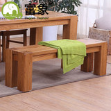 富象 全实木餐凳长条凳子床尾凳长凳橡木长板凳美式乡村餐厅家具