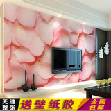 电视背景墙壁纸无缝大型壁画沙发新婚房卧室墙纸简约粉色玫瑰花瓣