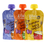 英国Ella's Kitchen艾拉厨房婴儿早餐水果酸奶米粉泥100g组合3袋
